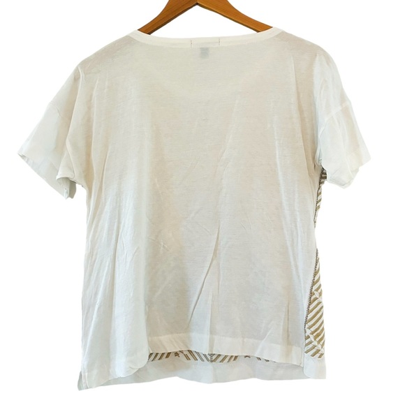 J. Crew Embroidered Herringbone T-Shirt In Grey Small - Picture 3 of 9